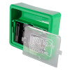 keyguard key box shown at an angle with a partially open translucent glass door displaying the keyguard logo