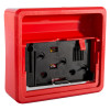 keygaurd key box shown from front angled view without glass and with internal black mounting panel visible