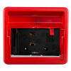 keygaurd key box shown from the front without glass covering with red outer frame and black inner panel