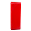 Side view of the keygaurd key box in bright red plastic with a smooth surface