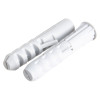 Close-up view of two white Hrnwp Nylon Wall Plugs lying side by side on a white background