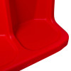 Closeup of the bottom part of the double fire entinguisher stand showing the base design and colour