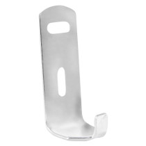 angled 2kg co2 fire extinguisher lug bracket made of metal with mounting holes and a hook-like shape