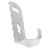 Front angled view of a silver 2kg co2 fire extinguisher lug bracket with two mounting holes