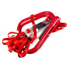 Folded Hs2Stfel Firechief 2 Storey Fire Escape Ladder with red straps and metal frame in collapsed angled position