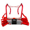 Hs2Stfel Firechief 2 Storey Fire Escape Ladder showing red straps and metal frame from the front view