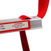 Close-up of Hs2Stfel Firechief 2 Storey Fire Escape Ladder Label showing warning text and red strap attached to metal rung