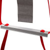 Close-up of the rung and red straps of the Hs2Stfel Firechief 2 Storey Fire Escape Ladder Rung Angled
