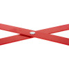 Closeup of red metal crossed slats on the Hs3Stfel Firechief 3 Storey Fire Escape Ladder against a white background
