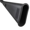 Closeup of the black hose horn attachment for a 5kg co2 extinguisher showing the hollow oval opening