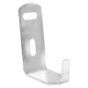 front angled view of a 5kg fir extinguisher lug bracket made of metal with two mounting holes and a raised hook section