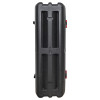 Back view of the single extinguisher cabinet showing its black exterior and locking mechanism