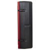 Side view of single extinguisher cabinet showing its slim profile and red edging against black body