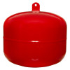 Back view of 10kg large automatic powder extinguisher showing red rounded body with mounting hole at top