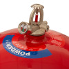 Pressure gauge on the valve of a 10kg large automatic powder extinguisher showing the pressure level