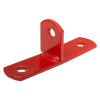 Red metal bracket for 6kg automatic powder fire extinguisher with two large holes for mounting and one vertical hole