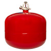 6kg automatic powder fire extinguisher showing the front bottom view with red cylindrical body and valve on top