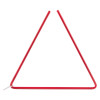 Red alarm triangle viewed from the front showing its three straight edges against a white background
