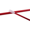 Closeup of the striker on a red alarm triangle showing the plastic tip and part of the metal rods