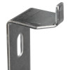 Closeup of a metal fire point co2 fire extinguisher inverted lug bracket showing its shape and hole for mounting
