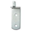 Front view of an inverted 2kg co2 extinguisher lug bracket showing the metal bracket with two holes and a tab at the top