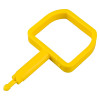 chubb type pin ok indicator showing a yellow plastic pin with a square loop handle on a white background