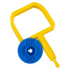 Single chubb type pin ok indicator in blue and yellow with OK text on the blue part