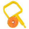 Single chubb type pin ok indicator in orange showing the whole item against a white background