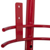 Close up of the red metal loop on a double extinguisher trolley bucket bracket