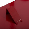 Close-up of the stand part of a red double extinguisher trolley bucket bracket