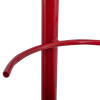 Close up of a red metal support part of a double extinguisher trolley bucket bracket