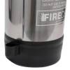 Close-up of the nozzle on a 6kg dry powder extinguisher stainless steel