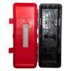 firechief cabinet 12kg extinguisher shown open with empty red and black interior compartments
