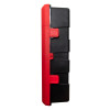 Side view of a Firechief cabinet 12kg extinguisher showing the red and black casing