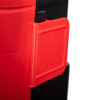 Close-up of the red clasp on a firechief cabinet 9 kg ltr extinguisher