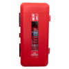 firechief cabinet 9 kg ltr extinguisher closed red cabinet with a small window showing the extinguisher inside