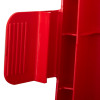 Part of the clasp of a Firechief cabinet 9 kg ltr extinguisher shown open in red plastic