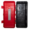 open firechief cabinet 9 kg ltr extinguisher showing empty inside with red door and black interior