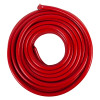 Front view of a rolled 19mm 30m fire hose in bright red color against a white background