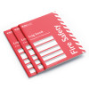 pack of 3 fire log book a4 with red cover showing fire safety text and labelled sections on front