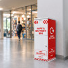 Firechief Vape And Battery Disposal Bin in a Shopping Centre