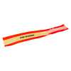Part of a premium fire warden kit showing a flat fabric arm band in cream with red edges and black text saying FIRE WARDEN