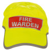 High visibility cap with fire warden label from the premium fire warden kit in bright yellow
