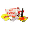 premium fire warden kit contents including cap, armband, sign, torch, megaphone, whistle, light sticks and safety vest