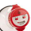 Close up of the megaphone controls on the premium fire warden kit showing on off switch siren speak button and volume slider