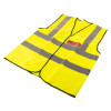 Bright yellow premium fire warden kit vest with reflective silver stripes and fire warden label on the chest