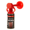basic fire warden kit showing a red gas air horn with a black and red canister and large red horn