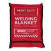 Red Hsfwbh102 heavy duty welding blanket in protective cover showing front text and branding