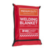 Red pack showing the Hsfwbm101 Medium Duty Welding Blankets 1X1 Side with clear white and orange labelling
