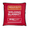 Red bag showing the front of Hsfwbm203 Medium Duty Welding Blankets 2X3 with FIRECHIEF branding and product details